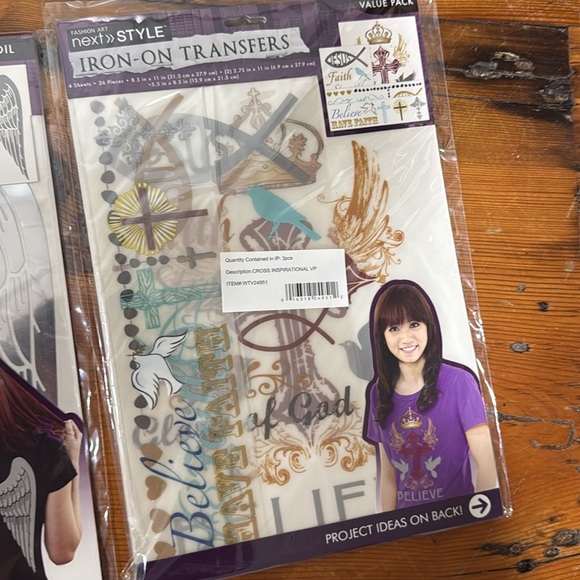 Christian cross, faith, angel wings iron on transfers make your own t-shirt NIB - Picture 4 of 7